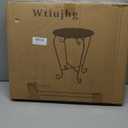 Wtiujhg Small Patio Side Table,Round Metal Side Table,Weather Resistant Anti-Rust Outdoor Side Tables,Outdoor End Table for Garden,Porch,Balcony,Yard,Black, 15.7"D x 15.7"W x 17.3"H