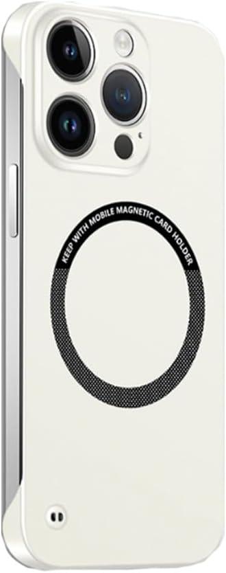 Compatible with iPhone Case,Frameless Slim Fit Design Ultra-Thin,Compatible with Magsafe & Wireless Charging,Hard Magnetic Shockproof Cover Phone Case (White,iPhone 12 Pro Max)