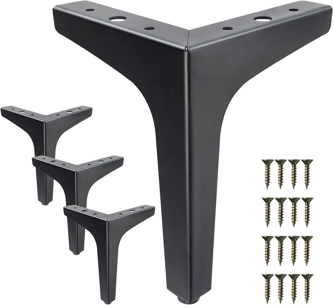 GOSCHE 7 Inch Metal Furniture Legs, Legs for Furniture Set of 4,Modern Style Replacement Couch Legs for Dresser Chair Bed Cabinet Table Ottoman Cupboard DIY Replacement Sofa Feet
