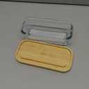 KIVY Glass butter dish with airtight lid that keeps butter soft - For countertop and refrigerator door shelf - Butter tray fridge - Butter holder for counter - Covered butter dishes with lid