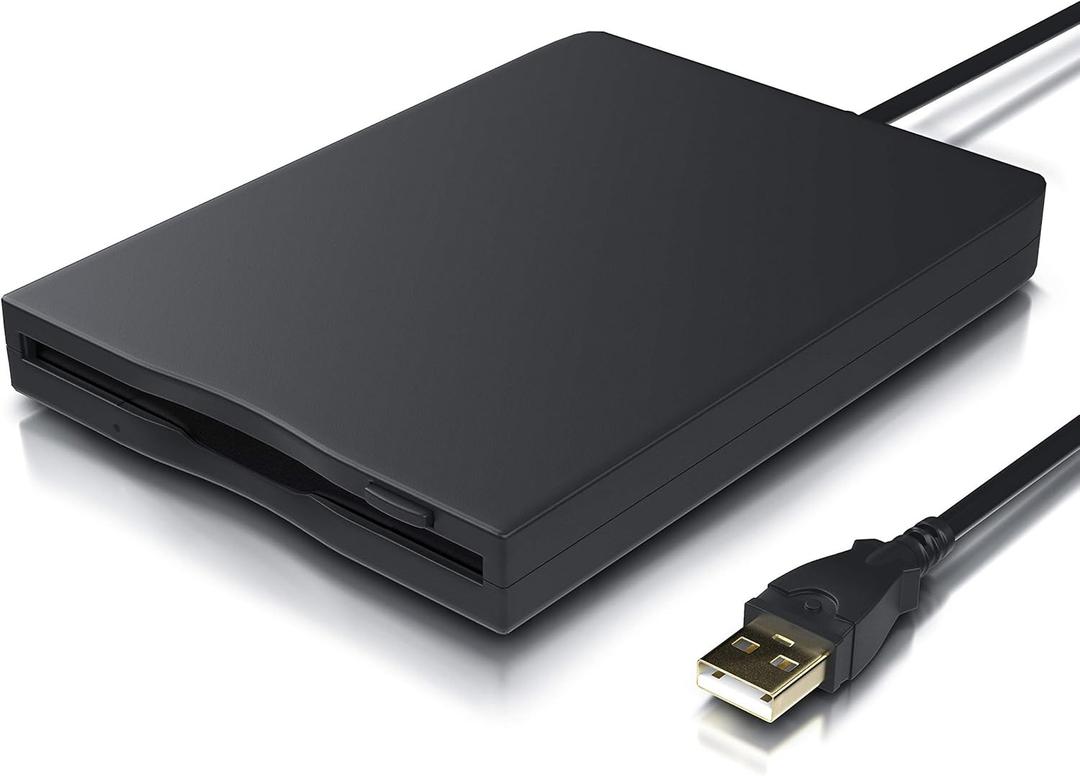 YEY USB 3.5-inch Floppy Disk Drive - External 1.44 MB FDD Reader for Desktop/Laptop PC, Plug and Play Supports Windows 11,10,8,7,XP (Black)