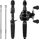 KastKing Zephyr Dual-tip Casting Combo, Right-Hand, 6'6" ML&M Rod, Black | Dual Tips Section for Different Powers, IM6 Graphite Blank,Halo XII 10-Level Brake,Precision Brass Gears,Sensitive & Powerful