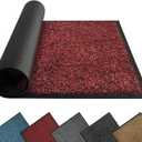 Mibao Front Door Mat, Dirt Trapper Welcome Mat for Outdoor Indoor, Non-Slip Waterproof Doormat, Durable Machine Washable Low Profile Entry Rug for Back Door Outside Patio Porch, 48" x 36", Red