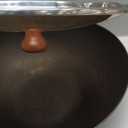 WANGYUANJI Carbon Steel Wok Pan with Lid, 12.6" Hammered Stir Fry Pan, Thickened Heavy Duty Flat Bottom Wok for Electric, Induction & Gas Stoves, Detachable Wood Handle, No Chemical Coating (Black)