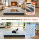 Orthopedic Cooling Dog Beds for Large Dogs & Cats, Waterproof Dog Crate Bed Dual Surface Removable Washable Covers, 36 x 27 Inch Pet Bed with Egg Crate Foam