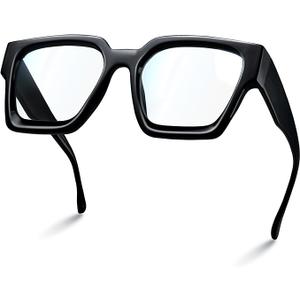livho Oversized Eyewear Frame for Woman and Men - Rectangle Fashion Glasses for Computer, Chic Preppy Frame 
