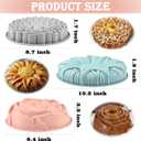 Sakolla 3 Pack Flower Shape Silicone Cake Molds, Large Round Silicone Molds for Baking Cake, Breads, Pies, Tarts (Rose, Chrysanthemum, Sunflower)