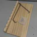 1 Pack Fabric Wall Cubicle Shelf with Hooks 11.8" Wooden Scalloped Organizer Storage Shelf with Hangers Cubicle Accessories for Women Office Wall Desk Bedroom Decor (Natural Wood)