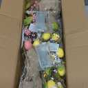 2 Pack & Timer - Easter Decorations, 18 Inch Lighted Easter Tree Tabletop with 40 LED Warm White Lights Colorful Eggs Floral Berries Battery Operated Easter Egg Tree Home Indoor Party Spring Decor