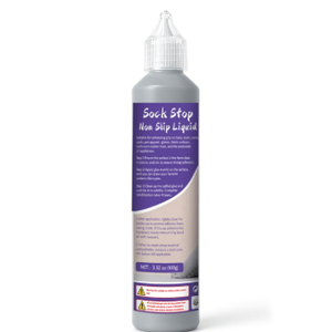 100g Sock Stop Non Slip Glue Clear, Sock Anti Slip Adhesive Waterproof, Latex-Free, Water-Based, Odorless and Washable, for Hangers, Carpets, Bathroom Mats (Gray)