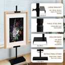 Tabletop Picture Frame Stand, Adjustable Table Easel Stand Up to 25.6", Metal Table Top Easel & Picture Stands for Display, Photo Frames, Artwork, Canvas & Certificates - Black Frame Holder Stand for Tabletop Display (Black)