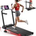 RHYTHM FUN 13% Incline Walking Pad Treadmill, 6.2MPH Foldable Walking Pad with Handle Bar, Under Desk Treadmills for Home Office, 300 LBS Capacity