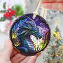 3.5 Inch Ceramic Christmas Tree Ornament, Dragon Christmas Ornaments, Heirloom Keepsake, Gift Exchange, Gift Idea, Bauble Present