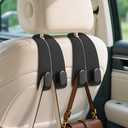 Fitnice Car Seat Headrest Hooks - Universal Car Purse Hook, Leather Car Bag Purse Holder with Double Metal Hooks for Handbags, Grocery Bags, Bottles, Phones