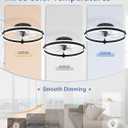 ZMISHIBO Ceiling Fans with Lights and Remote, 19.7'' Low Profile Ceiling Fan, 3000-6000K Dimmable Modern Flush Mount LED Fan Light, 6 Wind Speeds, Black Fandelier Ceiling Fans for Bedroom