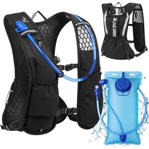 Zacro Running Hydration Vest Backpack, Running Vest with 2L Water Bladder for Men Women, Lightweight Water Backpack for Running, Hiking, Climbing, Camping, Cycling