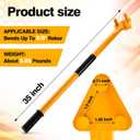 Rebar Bender-Rebar Bender Manual Hand Operated to 5/8" Bar Reverse Head with Anti-slip Protective Sleeve & Gloves, Rebar Bending Tool Ideal for Flat Steel and Steel Rods, Yellow