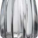 Lucky Bird Modern Black Grey Ribbed Glass Vase for Flowers, Candles and Decorative Accents - Tall/Short Glass Vase for Centerpieces Home Table Decor(Grey H7.87in)