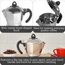 Imusa 6 Cup Stovetop Espresso Maker with Heart Shaped Knob, Silver