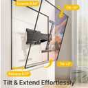 MonTEK 0.77" Ultra Slim TV Wall Mount for 37-75 Inch TVs, Thin Low Profile Full Motion TV Wall Mount with Articulating Dual Arms, 4X Weight Tested, Max VESA 400x400mm, Fits 16/18" Studs