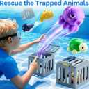 Funscape Kids Pool Diving Toys, Water Swimming Dive Pool Game, Toddler Bath Toy Play Set W/ Fish Box Floating Animals, Fun Outdoor Beach Lake Swim Summer Party Gift 3 4 5 6 7 8 10 12 Year Old Boy Girl