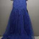 Flower Girls Maxi Dress Bridesmaid Wedding Pageant Party Princess Communion Floral Boho Vintage Lace Dance Gown (7-8 Years, Royal Blue)