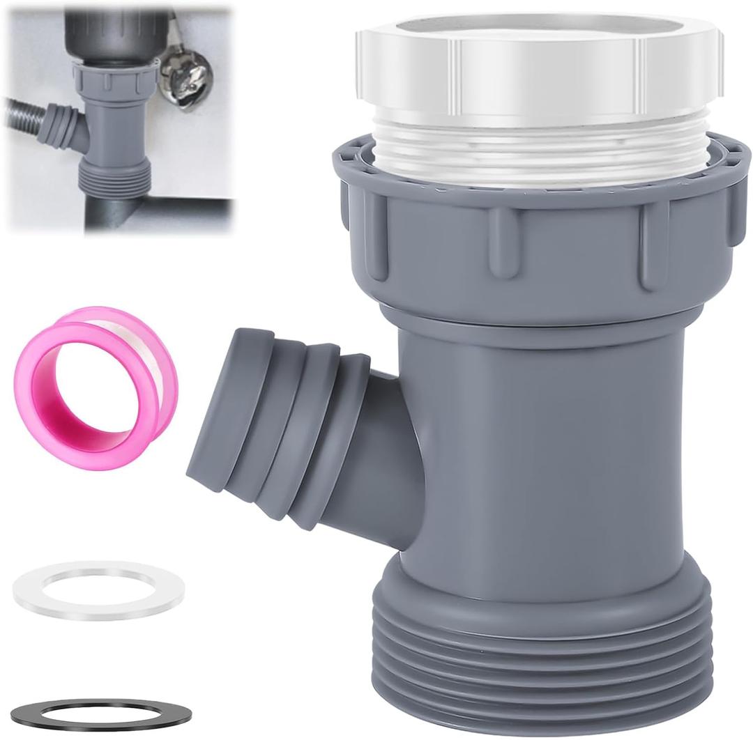Dishwasher Drain Hose Adapter  Universal Sink Hose Adapter, Fits 1-1/2" & 1-1/4" Drain Pipes, Kitchen Sink Drain Pipe Kit, Perfect for Dishwasher & Sink Drain Installation