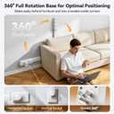 Outlet Extender Stick, 360 Rotating Wall Outlet Expander with 22-35" Extendable Base, 10-in-1 Power Strip Stick with 6 AC Outlets, 4 USB Ports (2 USB-C), Flat Plug for Behind Couch, Home, Office