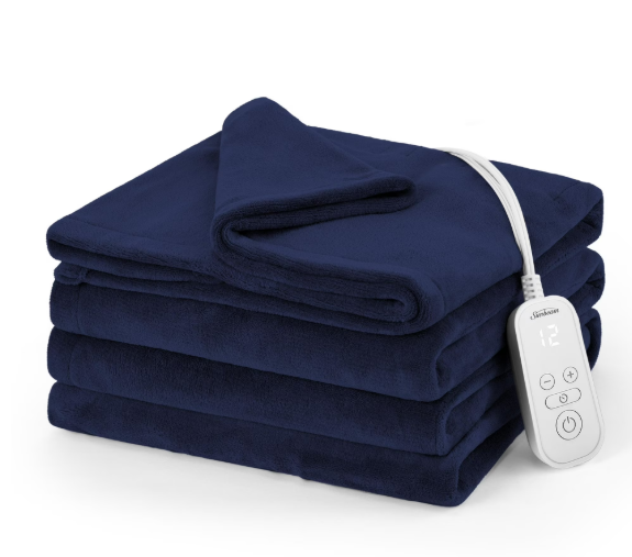 Sunbeam Microplush Heated Blanket, Blue, Size Twin