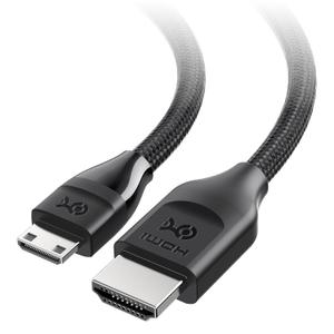 Cable Matters 48Gbps 8K Mini HDMI to HDMI 2.1 Cable - 6.6ft, Supports 8K@60Hz / 4K@240Hz with HDR, MiniHDMI Cable Works with DSLR Camera, Camcorder, Portable Screen/Monitor and Raspberry Pi Zero