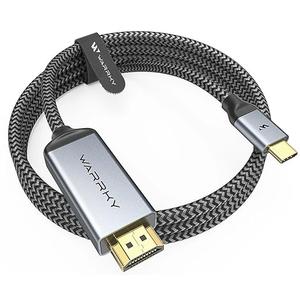 Warrky USB C to HDMI Cable 4K, [10FT / 3M, Braided, High Speed] Thunderbolt 3 to HDMI Adapter Compatible for New iPad, MacBook Pro/Air, iMac, Galaxy S20 S10 S9 S8, Surface, Dell, HP
