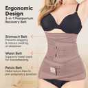 3 in 1 Postpartum Belly Support Recovery Wrap Postpartum Belly Band, After Birth Brace, Slimming Girdles, Body Shaper Waist Shapewear, Post Surgery Pregnancy Belly Support Band (Dusty Plum, 2XL)