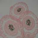 Mixweer 10 Pcs Pink Retro Lace Placemats Oval Embroidered Table Place Mats French Crochet Doilies Vintage Coasters Cup Mat 12'' x 16'' for Wedding Cup Vase Table Decor