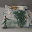 JarThenaAMCS Christmas Tree Fuzzy Blanket 60 x 50 Inch Watercolor Green Forest Soft Throw Blanket for Winter Home Chair Sofa Couch Bed