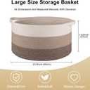 OIAHOMY 105L Blanket Basket for Living Room, Large Basket 23.6" x 23.6" x 14.6" with Handle, Laundry Hamper for Blankets, Pillows, Toy Storage for Kids, Dogs - Gradient Brown