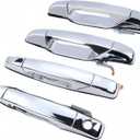 20828258 4PCS Exterior Door Handle Chrome Fits for Chevy Silverado Suburban Tahoe Avalanche GMC Sierra Yukon Cadillac Escalade ; Outer Door Handle OE # 22738722 22738721 (Silver)