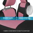 BDK PolyPro Car Seat Covers Full Set in Pink on Black, Front and Rear Split Bench Seat Covers for Cars, Easy to Install Car Seats Cover Set and Accessories for Auto Trucks Van SUV - Pink