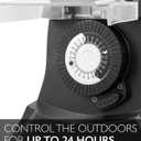 Fosmon Outdoor Timer Outlet Waterproof, Outdoor Light Timer for Electrical Outlets, Weatherproof 24 Hour Mechanical Heavy Duty Plug for Outside Lighting, Garden, 15A, 3-Prong, Grounded, ETL Listed