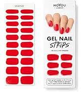 MOYOU LONDON Semi Cured Gel Nail Strips - 20 Pcs. Waterproof Gel Nail Wraps, Cures in Sunlight or UV/LED Lamp, Lasts Up to 2+ Weeks, Stretchable, Easy to Apply & Remove, Vegan & Cruelty-Free