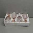 Tebery 4 Pack Pink Glass Wine Goblet Vintage, 10oz Colored Beverage Stemmed Glass Cups, Embossed Glassware Set for Water, Juice, Wine,Beer and Cocktails