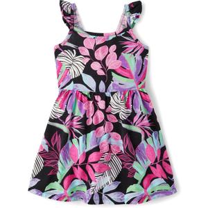 The Children's Place,Baby-Girls,and Toddler Casual Everyday Sleeveless Dresses,Black Tropical,12 Months,18 Months