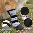 2 Pcs Dog Paw Wound Recovery Boots Non-Slip Dog Protector Boots for Injured Paw Breathable Soft Pet Shoes for Wound Care Outdoor Walking(XL,Gray)
