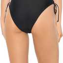 RELLECIGA Women's High Cut Bikini Bottom (Black, M)