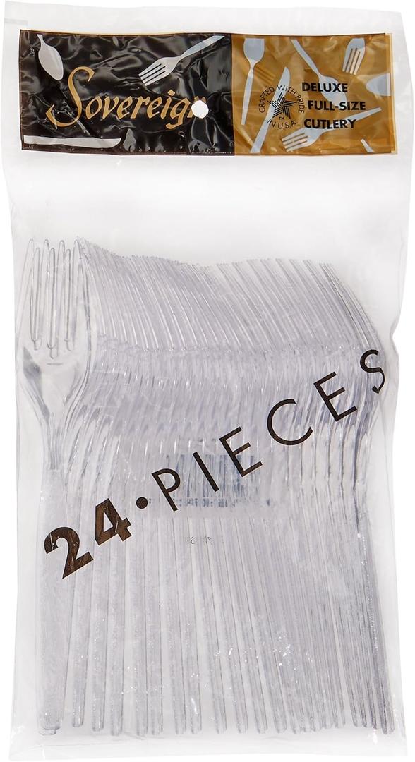 Maryland Plastics Plastic Sovereign Bag | Clear | Pack of 24 Forks