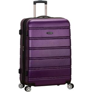 Rockland Melbourne Hardside Expandable Luggage with Spinner Wheels, Purple 24", Checked Medium 24"