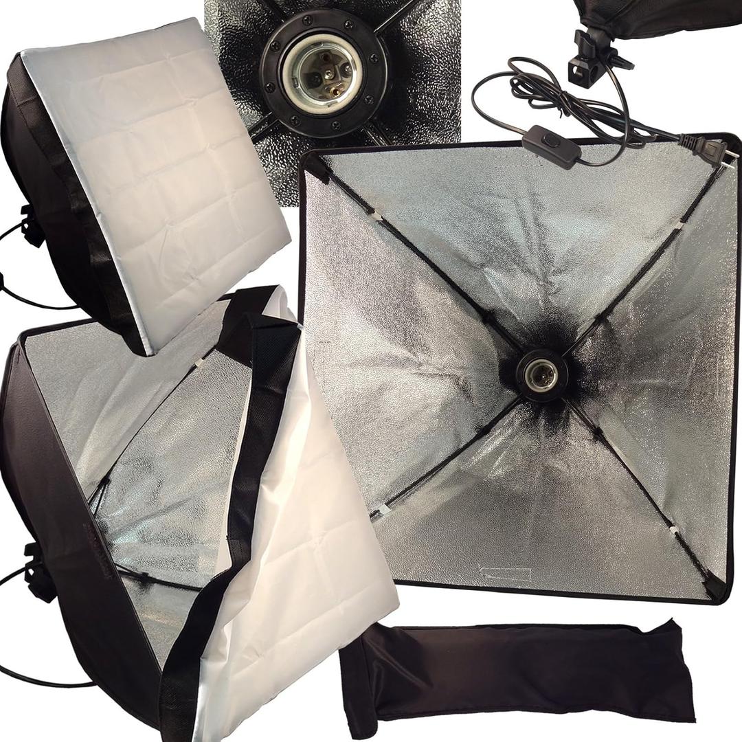 Blue Dot Trading 40cm-softbox-1-bulb Photo Lighting Softbox 16x16 with 1 Lamp Holder (White) 40cm-1 Bulb (40cm-1 Bulb)