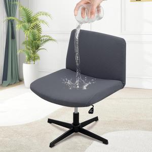 MINGPINHUIUS Armless Swivel Chair Cover: Stretch Waterproof Criss Cross Chair Slipcover Wide Seat Computer Task Chair Vanity Slipper Chair Covers for Accent Chair(Grey, Water Resistant Style) MINGPINHUIUS Armless Swivel Chair Cover: Stretch Waterproof Criss Cross Chair Slipcover Wide Seat Computer Task Chair Vanity Slipper Chair Covers for Accent Chair(Grey, Water Resistant Style)