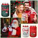 12 Pcs Christmas Can Cooler Sleeves 12 oz Drink Me Beer Drink Bottle Cooler Sleeves Reusable Beverages Can Insulated Covers for Soda Drinks Christmas Holiday Party Supplies