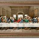 DECORARTS -The Last Supper, Leonardo da Vinci Classic Art Reproductions. Giclee Print& Museum Quality Framed Art for Wall Decor. 24x12, Framed size: 29x17