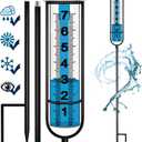 Rain Gauge, Freeze Proof Rain Gauge Outdoor with Stake, Upgrade Water Rain Meter, Rain Measure Gauge for Yard, Adjustable Rain Gauges Outdoors Best Rated, Detachable Rain Gauge for Lawn,Garden